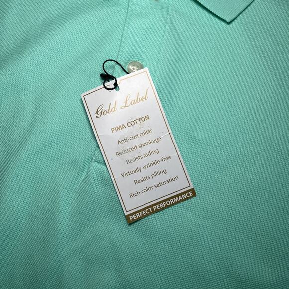 Men's Big & Tall Roundtree Yorke Gold Label Perfect Performance Polo Shirt 2XLT - Picture 3 of 11